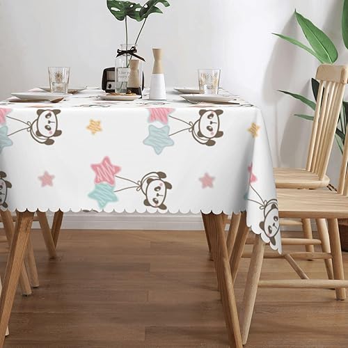 Miniatura 2 de Aimeryup Panda Star Table Cloth Rectangle Table,Waterproof Tablecloth Rectangle Table Cloth Tablecloths for 6 Foot Rectangle Tables manteles de mesa