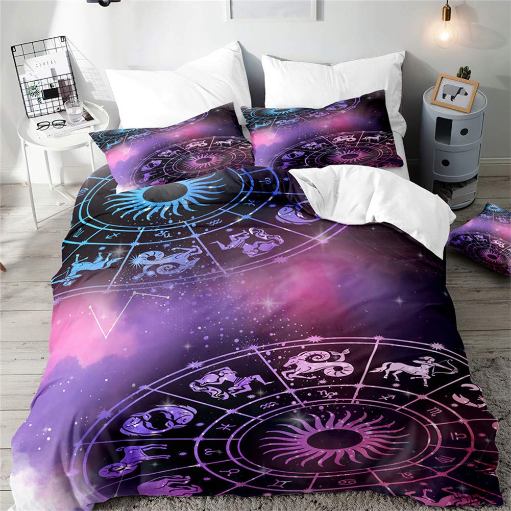 Parure de lit 200x200 anti-plis constellation pour chambre parentale