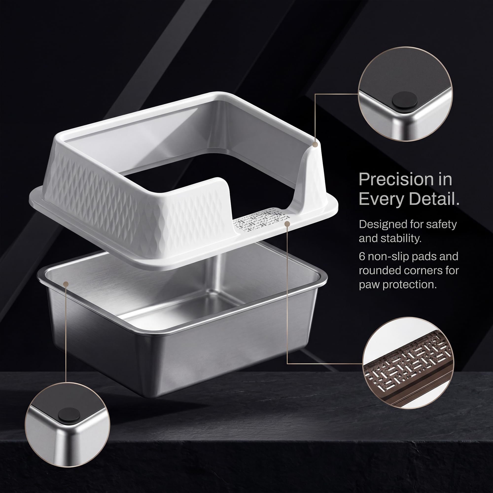 Caja de Arena para Gatos 6040 (Blanco M)