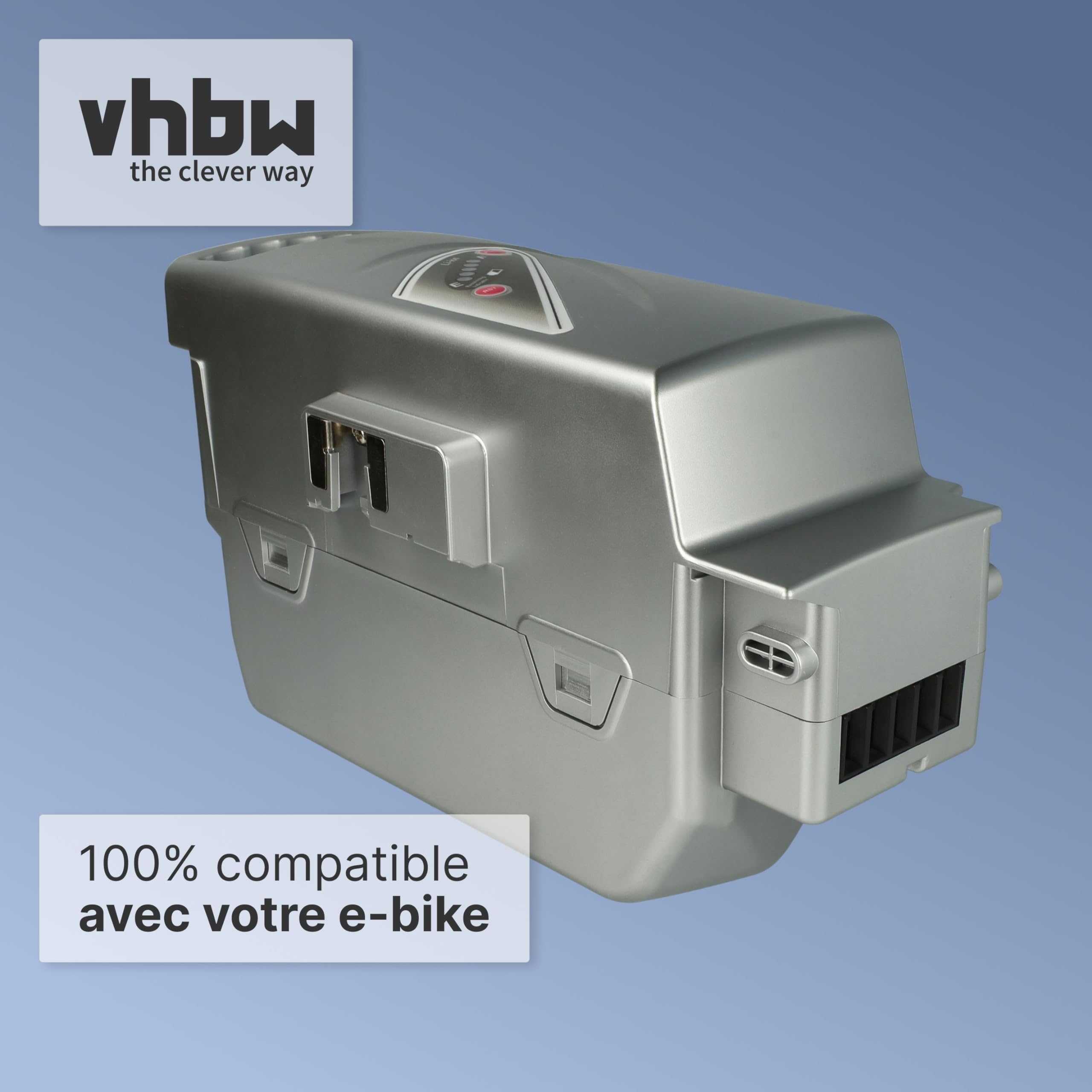 vhbw Batterie Compatible avec Panasonic Flyer T2, T5, T4, T8, T10, T10 HS, T11 HS, T14 HS, S XT 28" vélo électrique (15,6Ah, 25,2V, Li-ION) - argenté