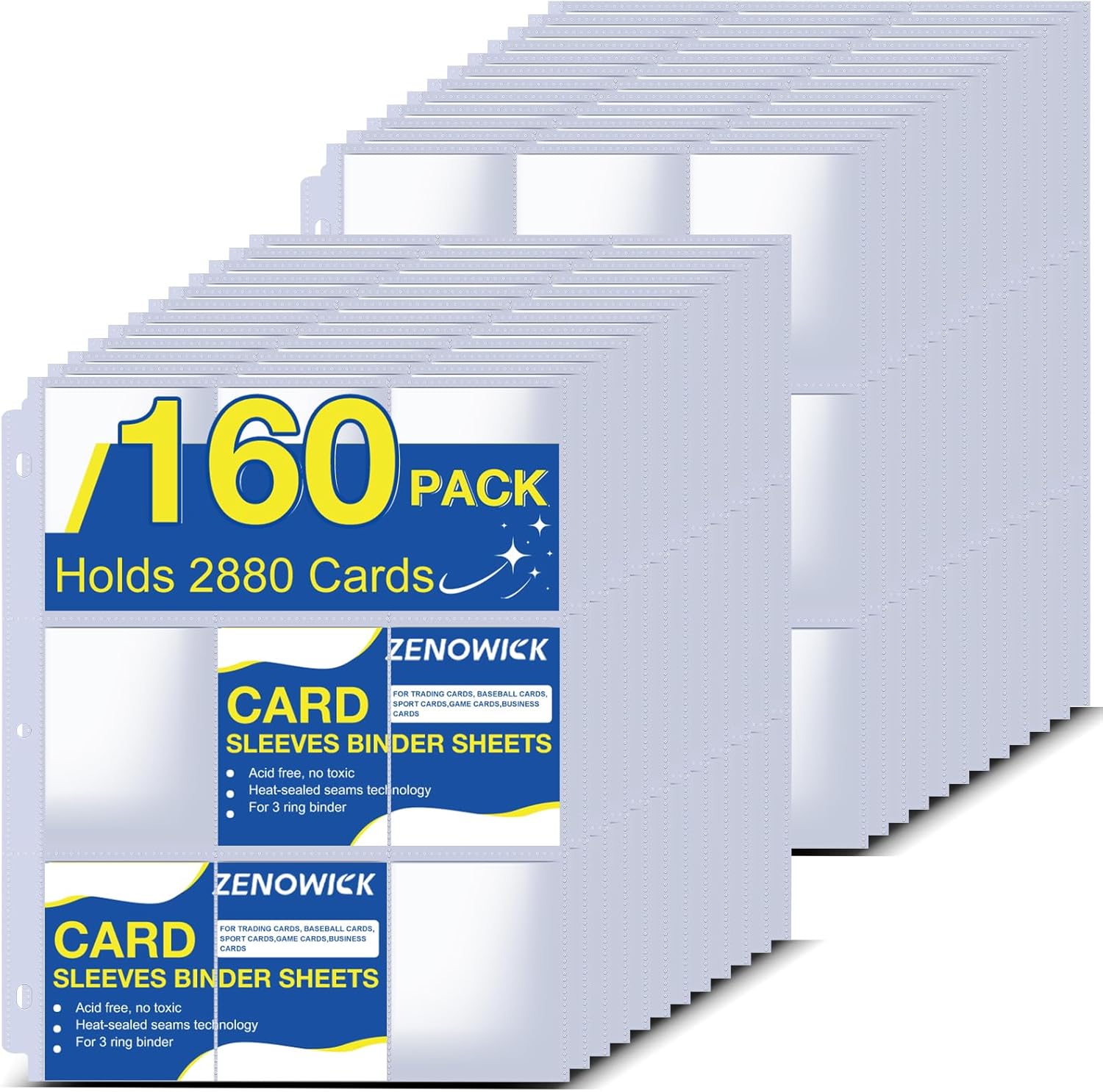 160 Pack 9 Pocket Card Sleeves, Card Sheets Protectors for