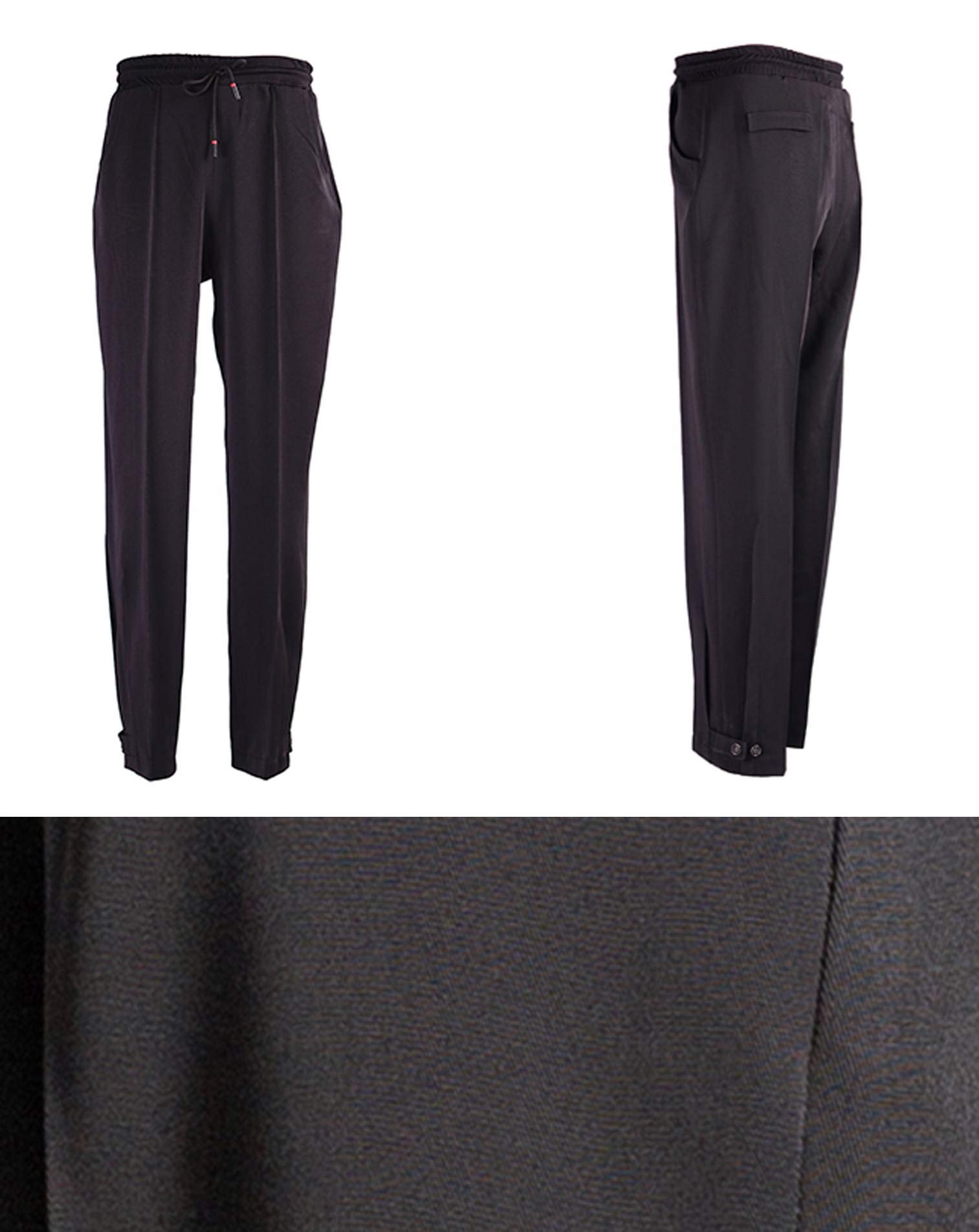 SCGGINTTANZ G5013 Latin Modern Ballroom Dance Professional Harlan Style Trousers/Pants for Men ((SBS) Black, L)