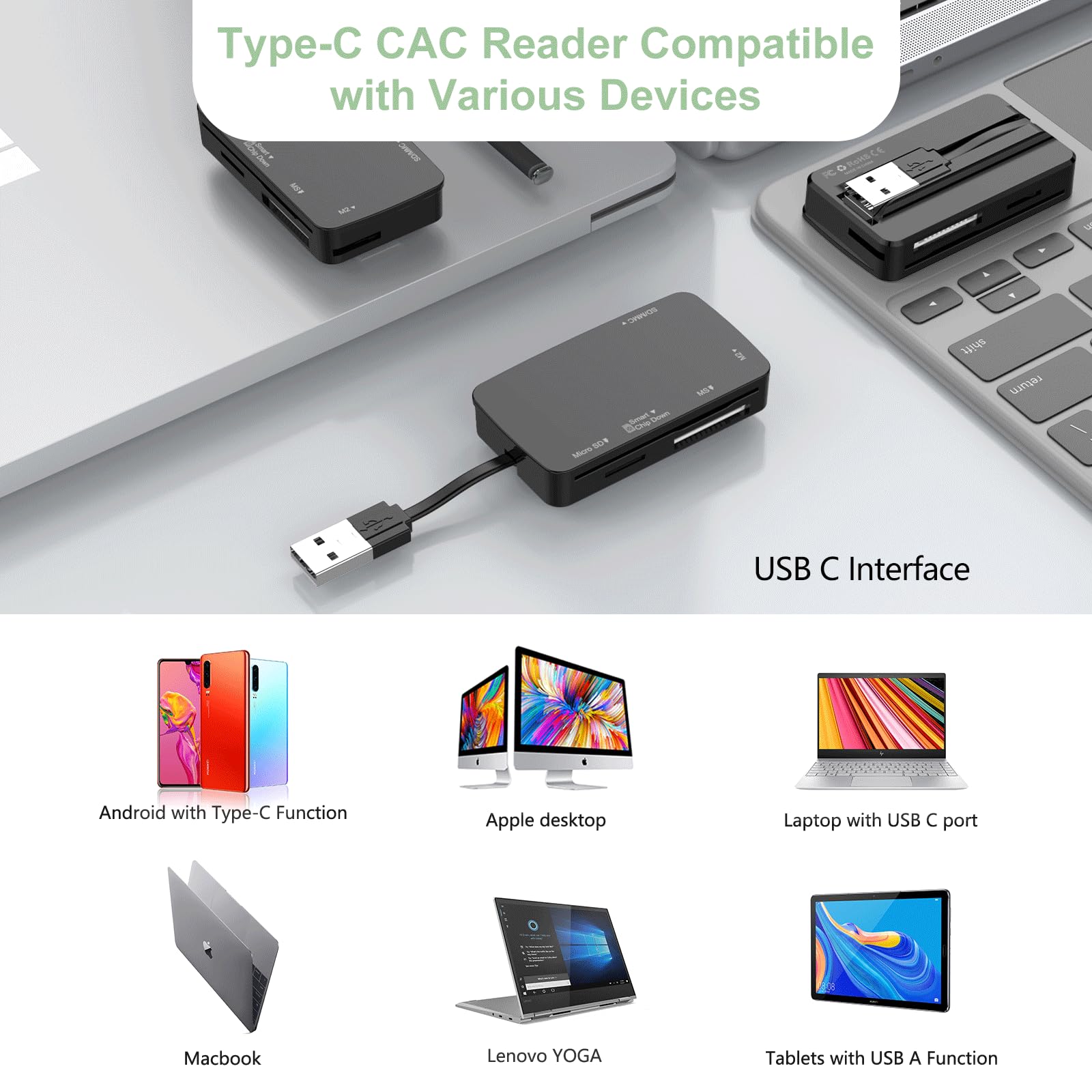 Lector de Tarjetas SD/MicroSD USB C, UHS-I, Compatible con iPhone 15 | él® - uni