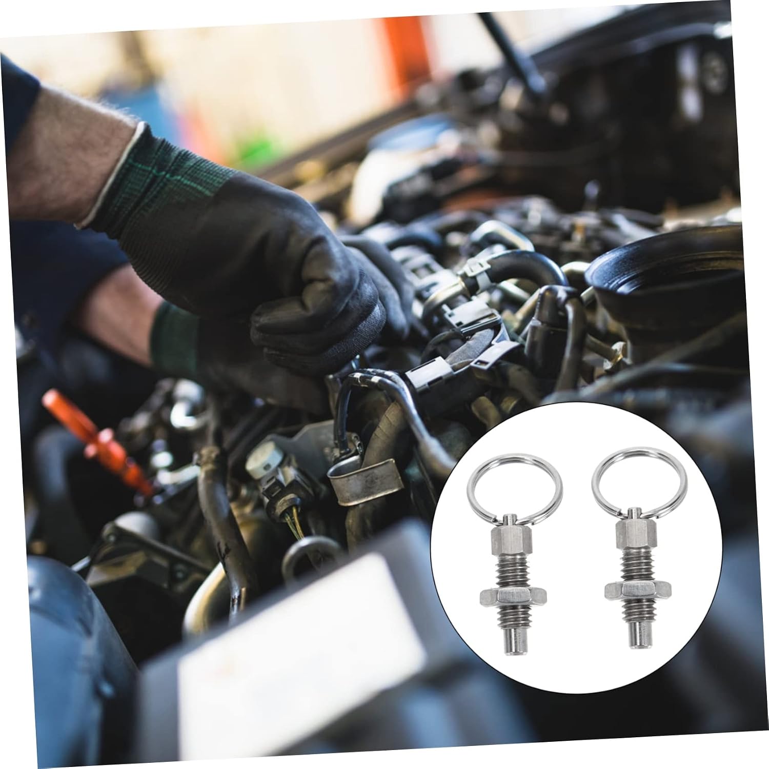 6pcs Spring Plunger Pull Spring-Loaded Safety Pin for Industrial Equipment Electrical Appliances and Automotive Use