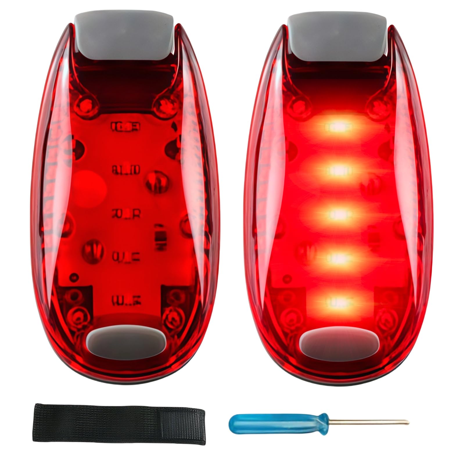 2Pack LED Safety Lights, Clip on LED Flashing Light with 5 Lamp Beads, High Visibility Waterproof Clip on Flashing Strobe Light for Running Jogging Walking Cycling for Kids Dogs Bicycle Helmet Bike