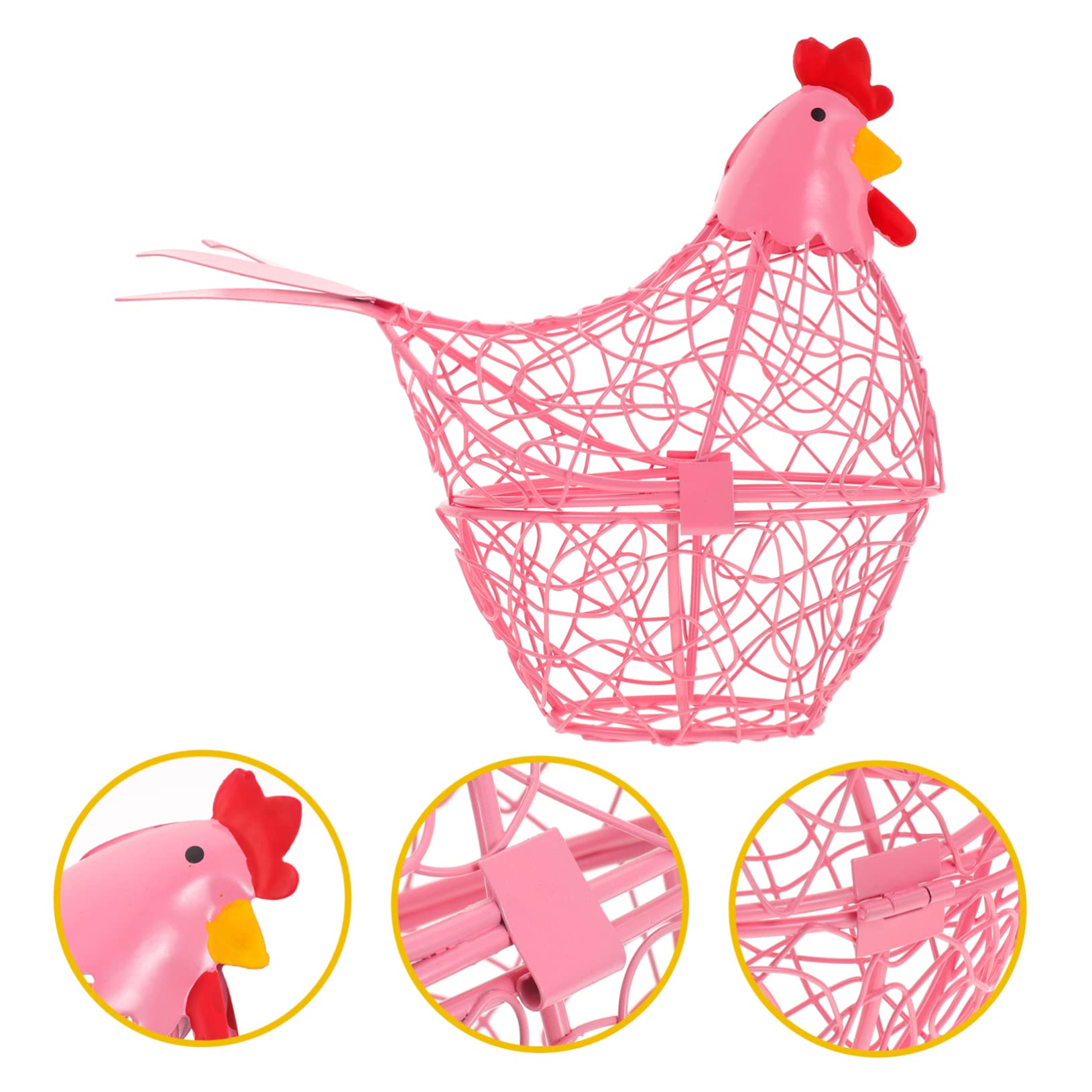 Amosfun 2piezas Cesta De Huevos Decorativa De Cocina Forma De Gallina Organizador Multifuncional De Alimentos Cesta De Almacenamiento Estable y Práctica para Mantener El Orden La Encimera