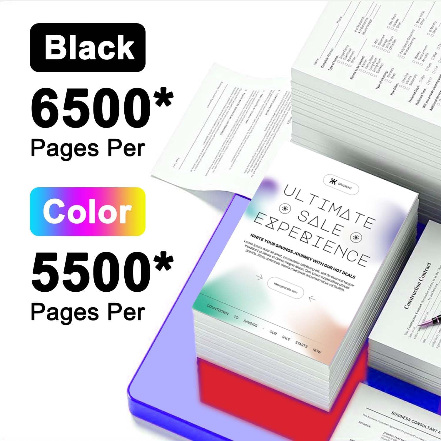 LC3039 LC3039XXL BK/C/M/Y Ink Cartridges High Yield Compatible Ink Cartridges Replacement for Brother LC3039 LC3039 XXL with MFC-J5845DW MFC-J5945DW MFC-J6545DW MFC-J6945DW Printer 5-Pack