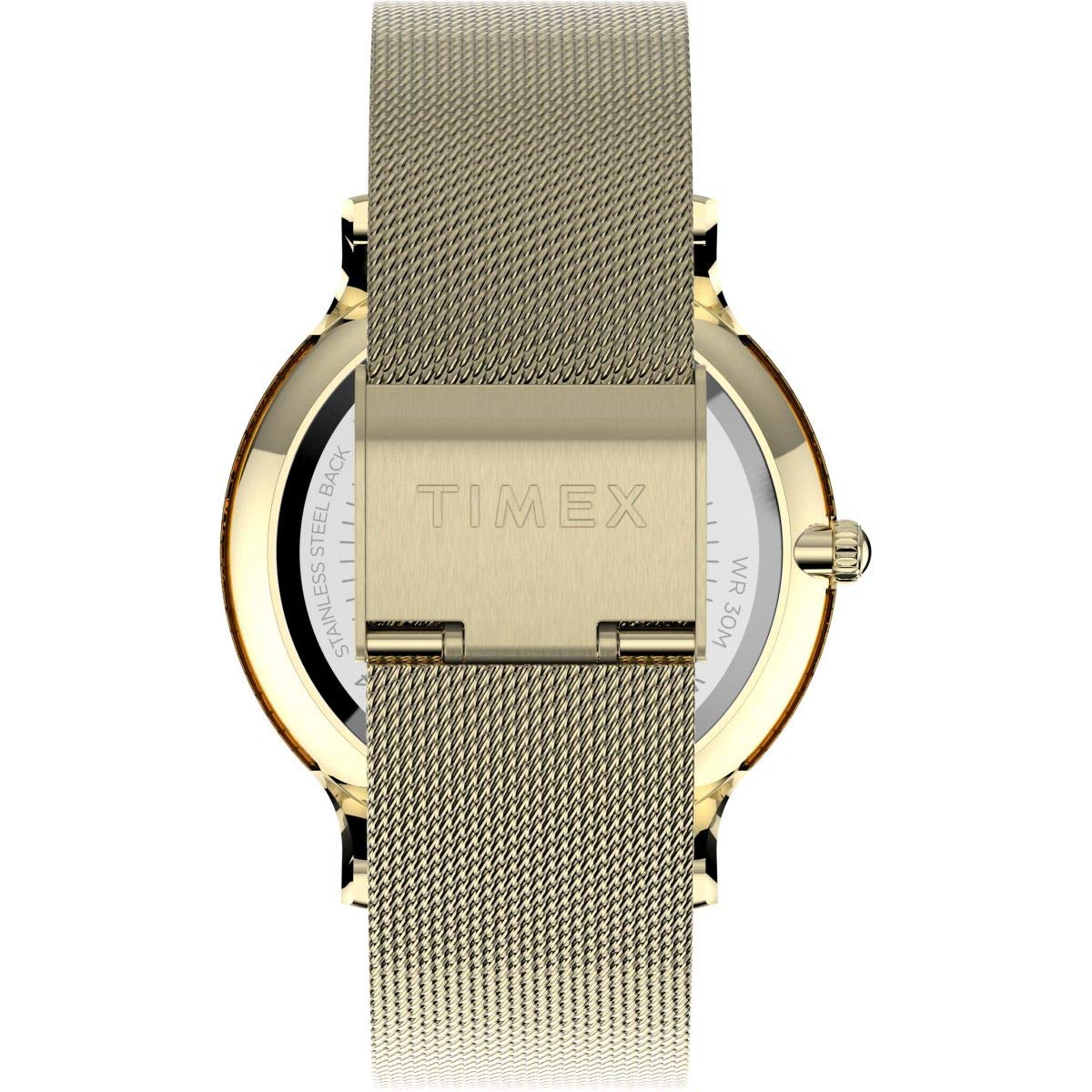 Timex damski zegarek analogowy z paskiem z siatki ze stali nierdzewnej