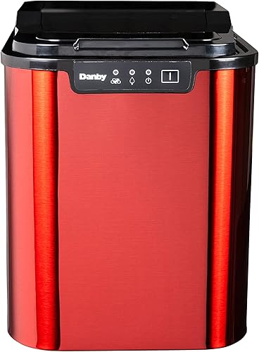 Danby DIM2500RDB - Máquina de hielo para encimera, color rojo