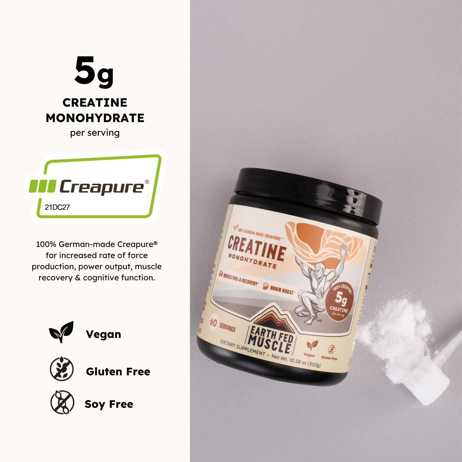 Earth Fed Muscle Creatine Monohydrate Powder, 300g, Unflavored — Amazon image 2