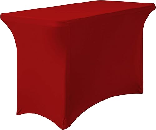 LinenMantel rectangular elástico, 6 pies, color rojo LinenMantel rectangular elástico, 6 pies, color rojo