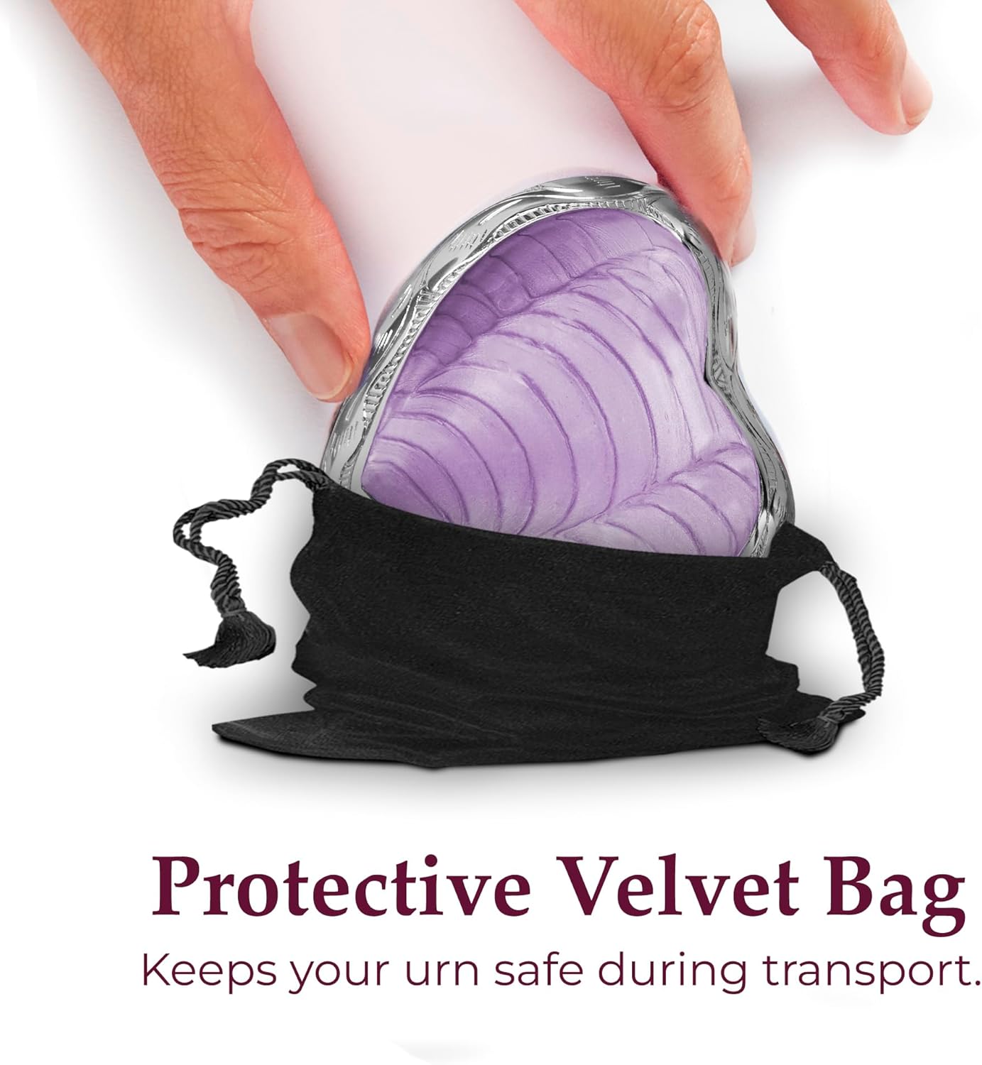 Trupoint Memorials Small Urns for Human Ashes Keepsake, Mini Heart Urn with Stand, Decorative Cremation Urns for Adult Men & Women – Small, Lavander - Image 3