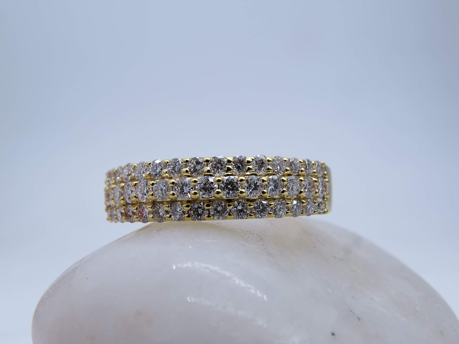 Dazzlingrock Collection Valentine's Day Gift 1.00 Ctw 14K Real Solid Gold Round Natural Diamond Women Anniversary Wedding Band Ring - Image 6