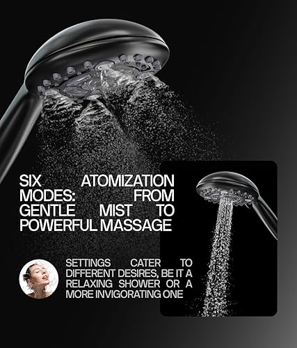 Miniatura 7 de LOKBY Cabezal de ducha de alta presión que ahorra agua con juego de mano, juego de cabezal de ducha de lluvia desmontable, 6 modos para bajo flujo,