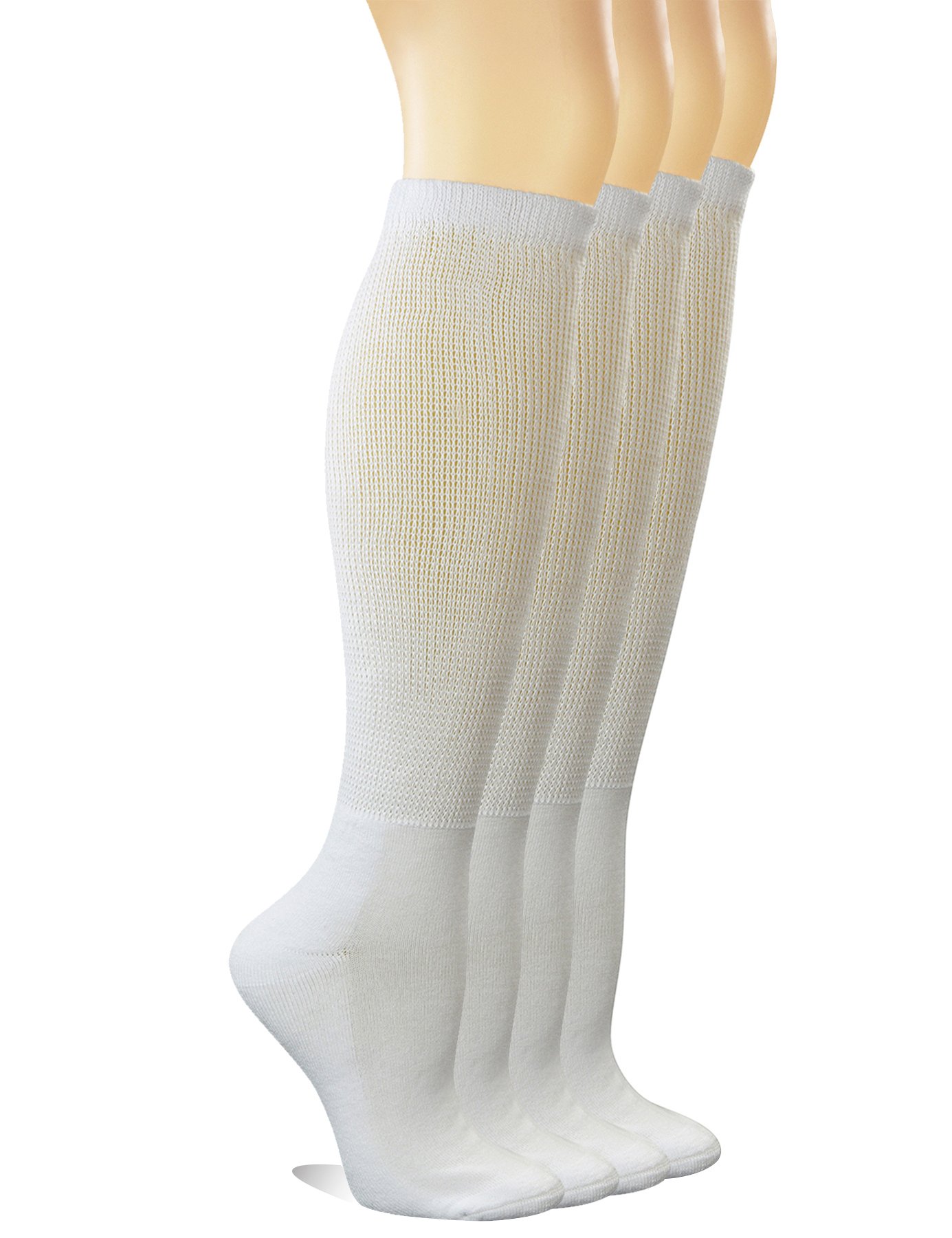 Yomandamor Women's Non-binding Cotton Knee-Hi Diabetic Socks