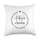 Totally Blessed Often Stressed A Bit Of A Mess Autism Mama Throw Pillow
