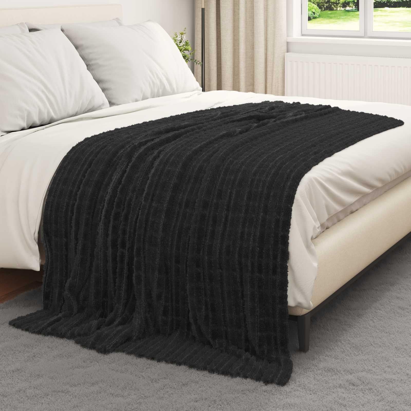 Wohndecke Schwarz 200x150 cm 0,75 kg Fleece