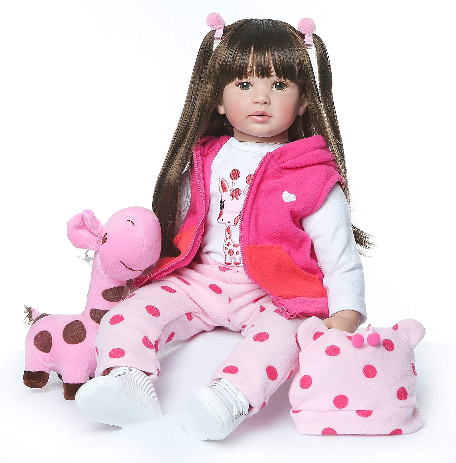 ZIYIUI 24 Pollici 60 cm Bambole Reborn Femmina Silicone Morbido Vita Reale Realistico Fatto a Mano Bambole Reborn Originali Giocattoli Per Ragazzi e Ragazze Regali di Festa Magnetici Reborn Doll