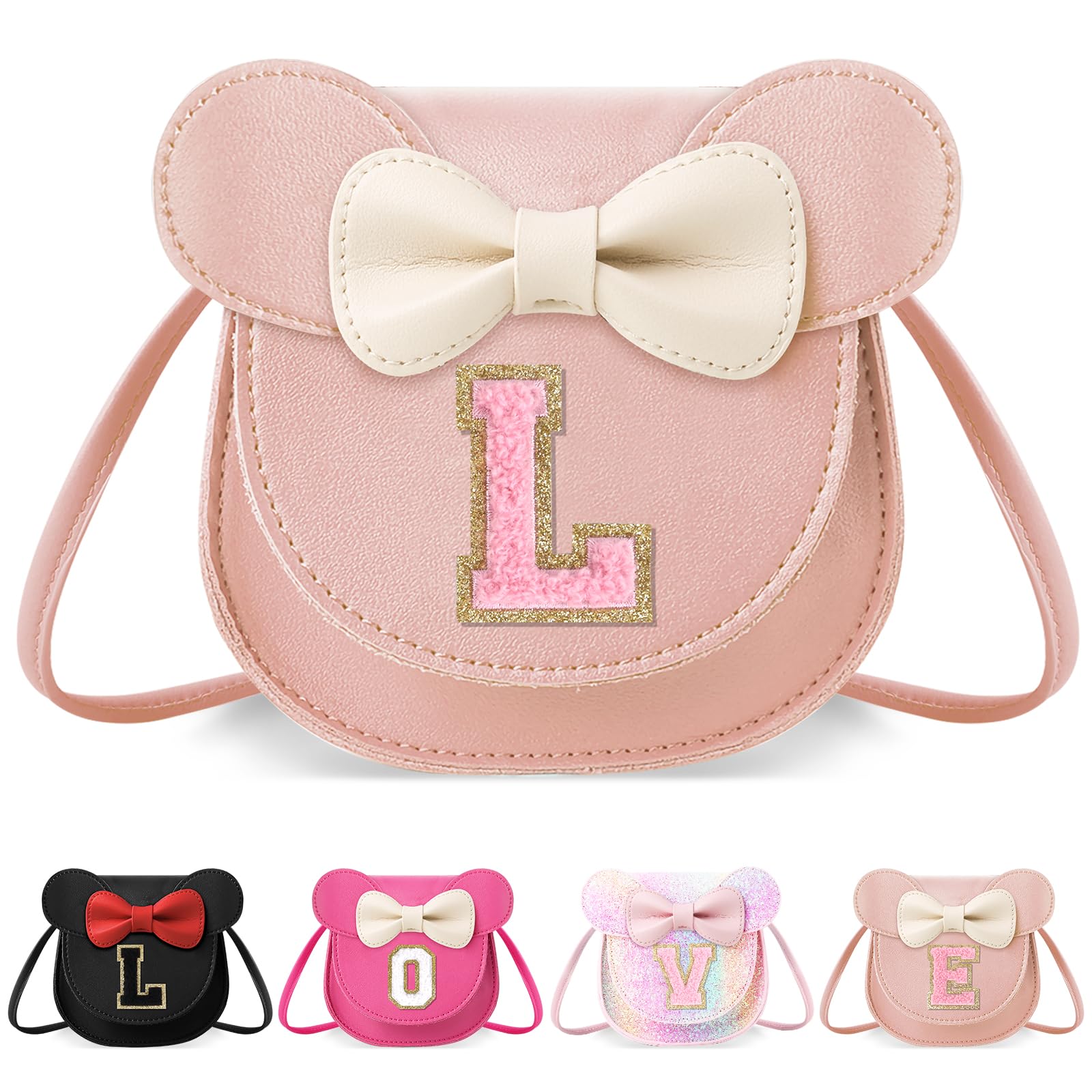 Little Girl Toddler Purse - Cute Mouse Ear Bow Crossbody Bag for 2-8 Year Olds - Birthday Gift