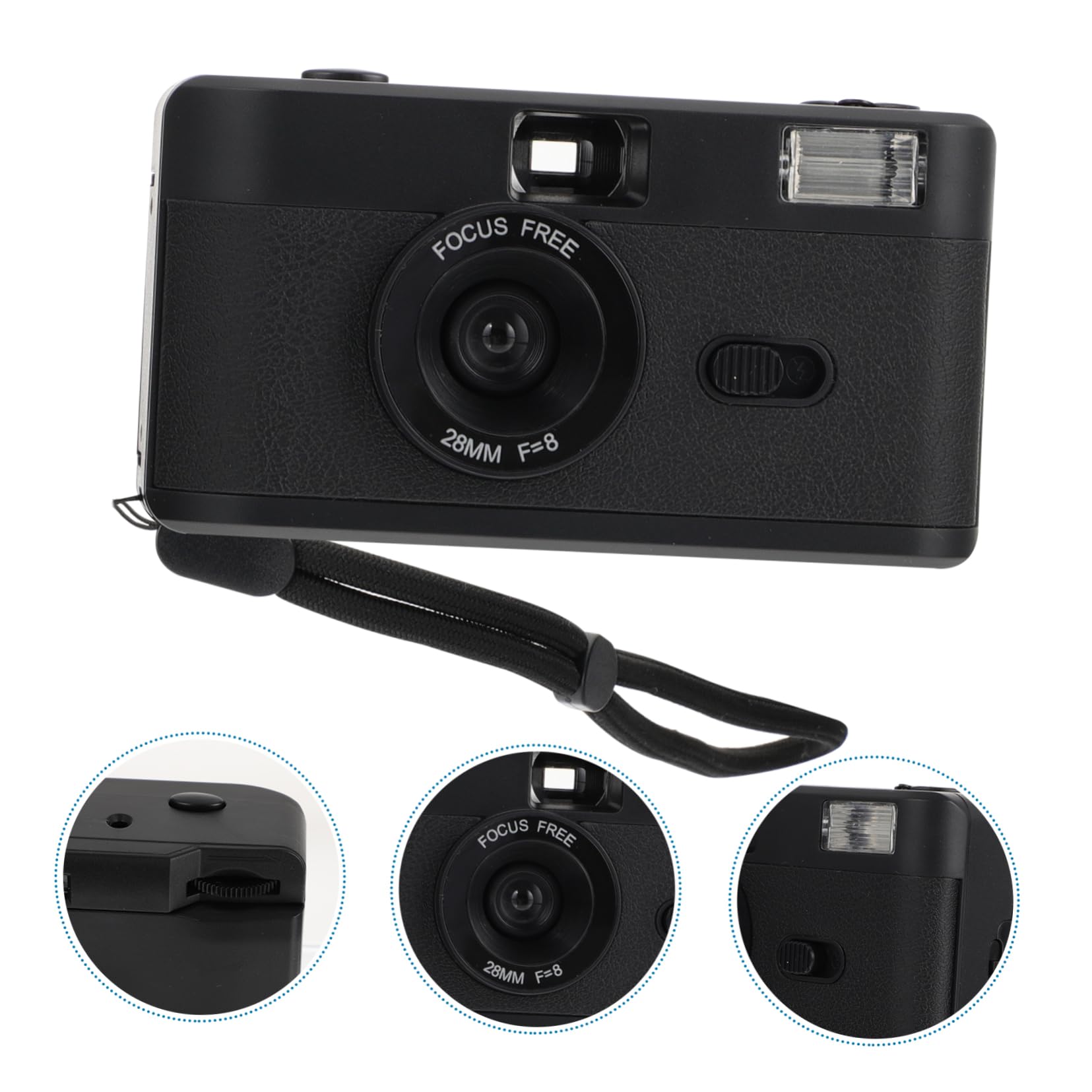 Macchina Fotografica a Pellicola Retrò 35mm Riutilizzabile Nera