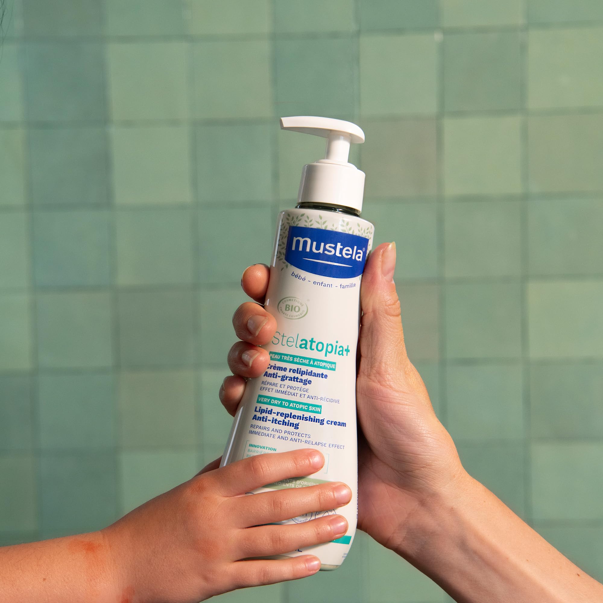 Mustela Stelatopia Crema BIO Relipidante Anti-Prurito Viso e Corpo 300ml Pelle Estrema Secchezza Dermatite Atopica 99% Ingredienti Origine Naturale