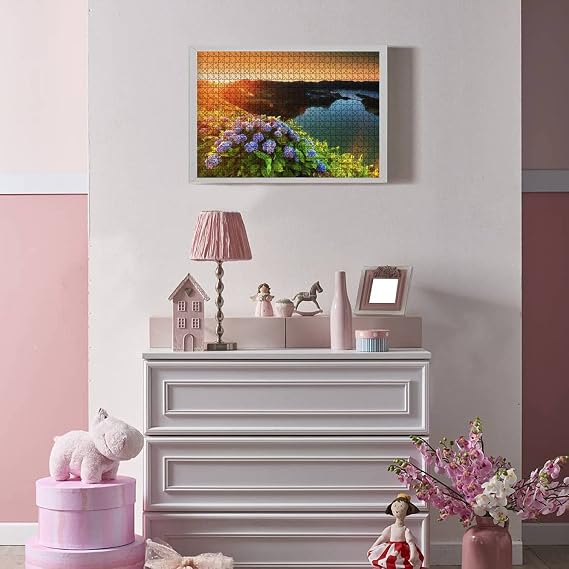 Landscapes of Sete Cidades Sao Miguel Island Azores Portugal Europe 1000 Piece Jigsaw Puzzle Game - Colorful Large Puzzles Artwork for Adults Teens Puzzle Game Toy Gift
