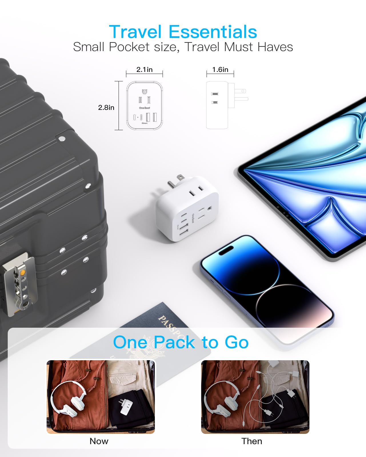 Multi Plug Outlet Extender - Cruise & Travel Adapter -4