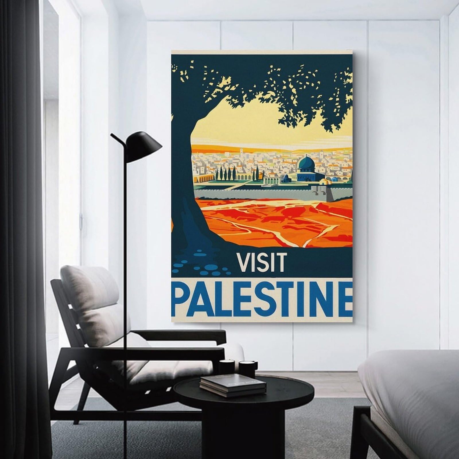 Junmoney Visit Palestine Travel Home Decor Wall Art, 08x12inch(20x30cm), for Wall Displays, Bedrooms Or Room Updates, Ideal for Building A Coordinated Art Wall