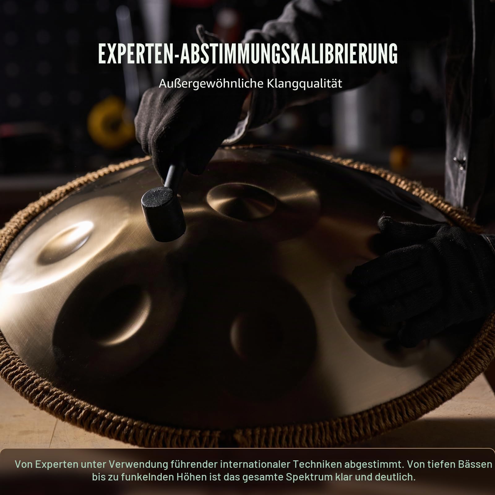 VEVOR Handpan, 55 cm, 9 Noten, D-Moll-Handtrommel, Drum-Instrument mit Schlägeln, 440-Hz-Handpan-Ständer & Tragetasche, Heilende Klangtrommel aus Stahl, Schlaginstrumente für Erwachsene & Anfänger