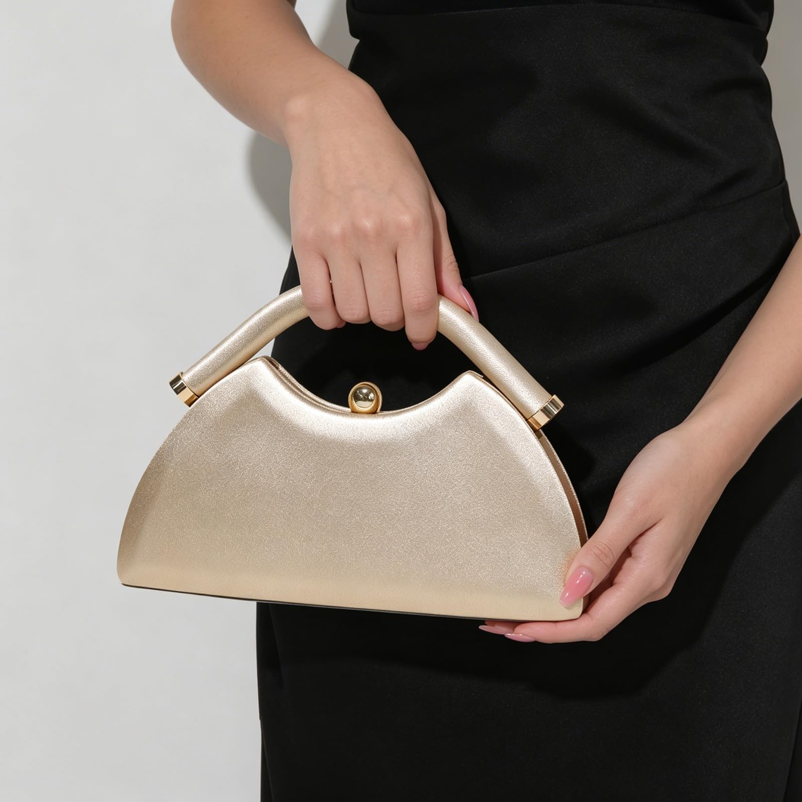 Bolso de noche triangular de satén con correa de cadena desmontable y cierre para mujer, para graduación, fiesta, boda, cena, bolso de noche de satén
