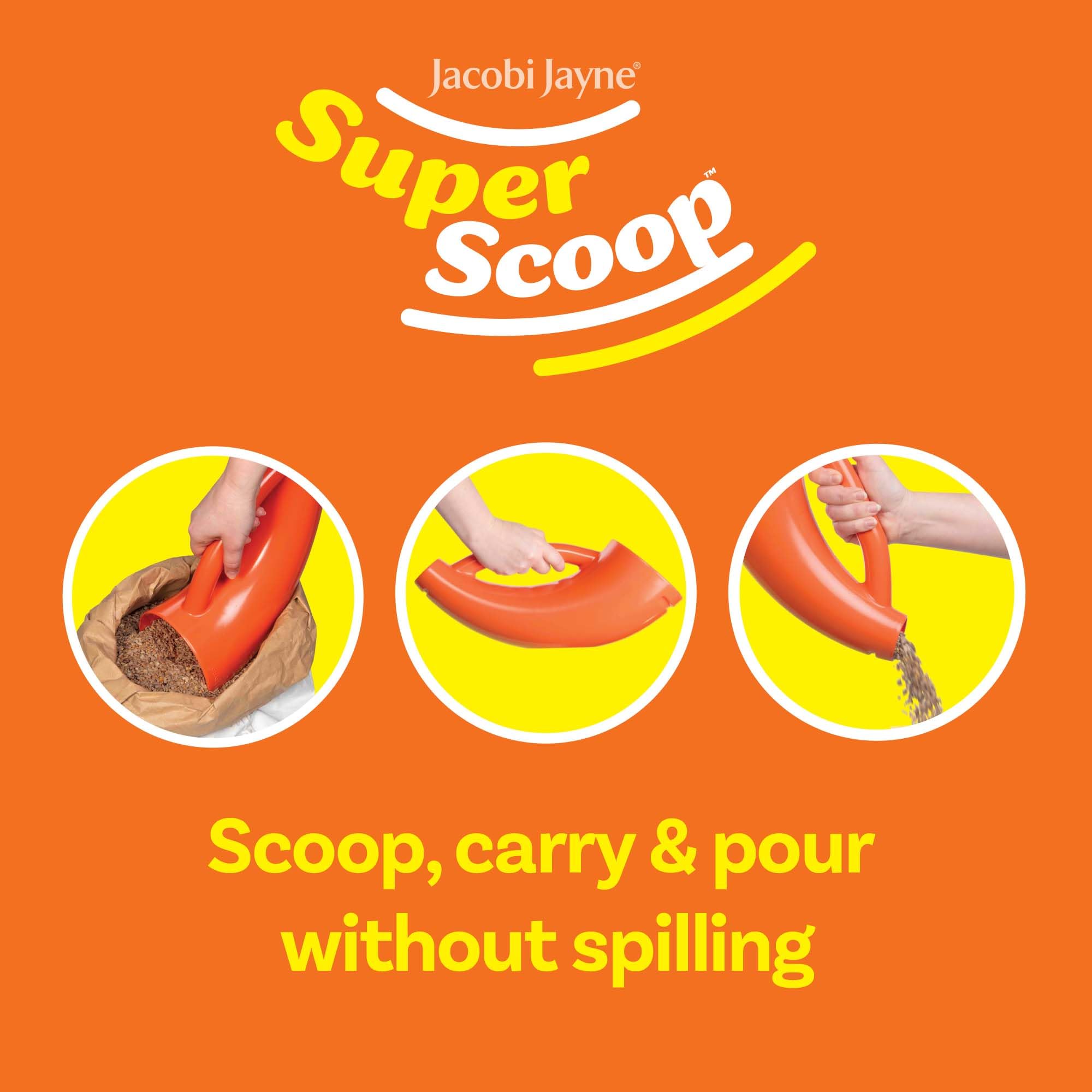Jacobi Jayne® SuperScoop™ Cuillère à graines pour Oiseaux – ramasser, Transporter et Verser sans renverser – Parfait pour remplir Vos mangeoires d'oiseaux avec de la Nourriture pour Oiseaux – Fait