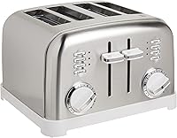 Vista 1 de Cuisinart CPT-180WP1 - Tostadora clásica de metal de 4 rebanadas, color blanco/acero inoxidable