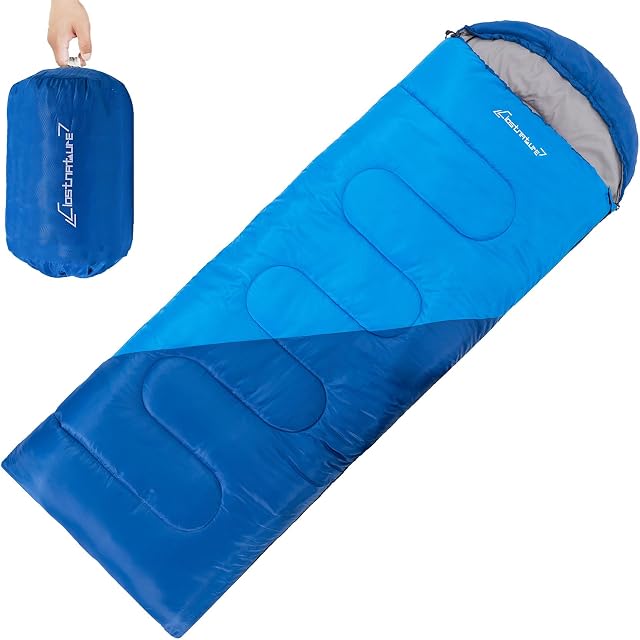 Clostnature Sleeping Bag for Adults and Kids - Lightweight Camping Sleeping Bag for Girls, Boys, Youths, Ultralight Backpacking Sleeping Bag for Cold Weather - Storage Sack Included(Left Zipper)