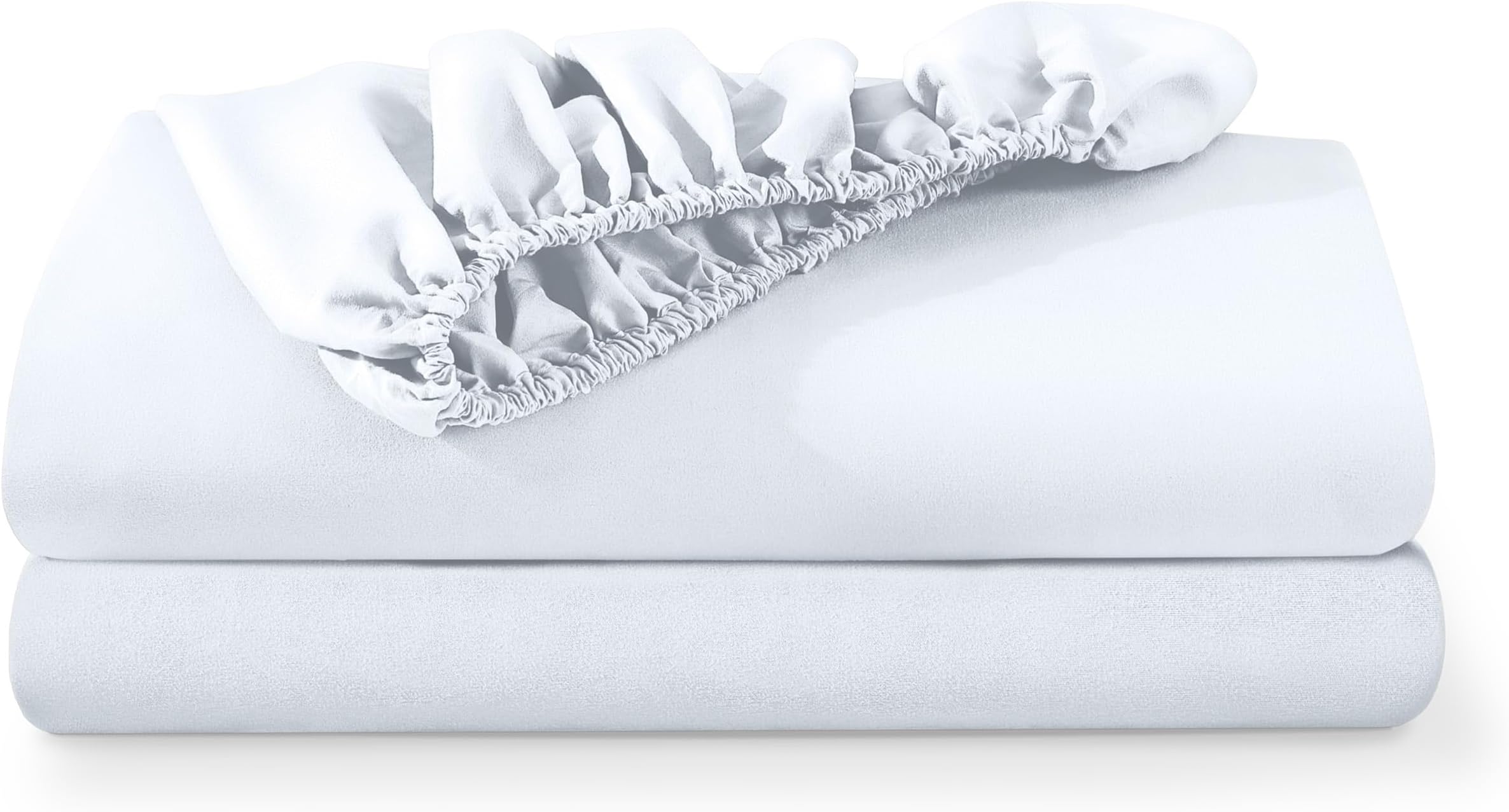 Bare Home 2-Pack Fitted Bottom Sheets King - Premium 1800 Ultra-Soft Wrinkle Resistant Microfiber - Deep Pocket (King, White)