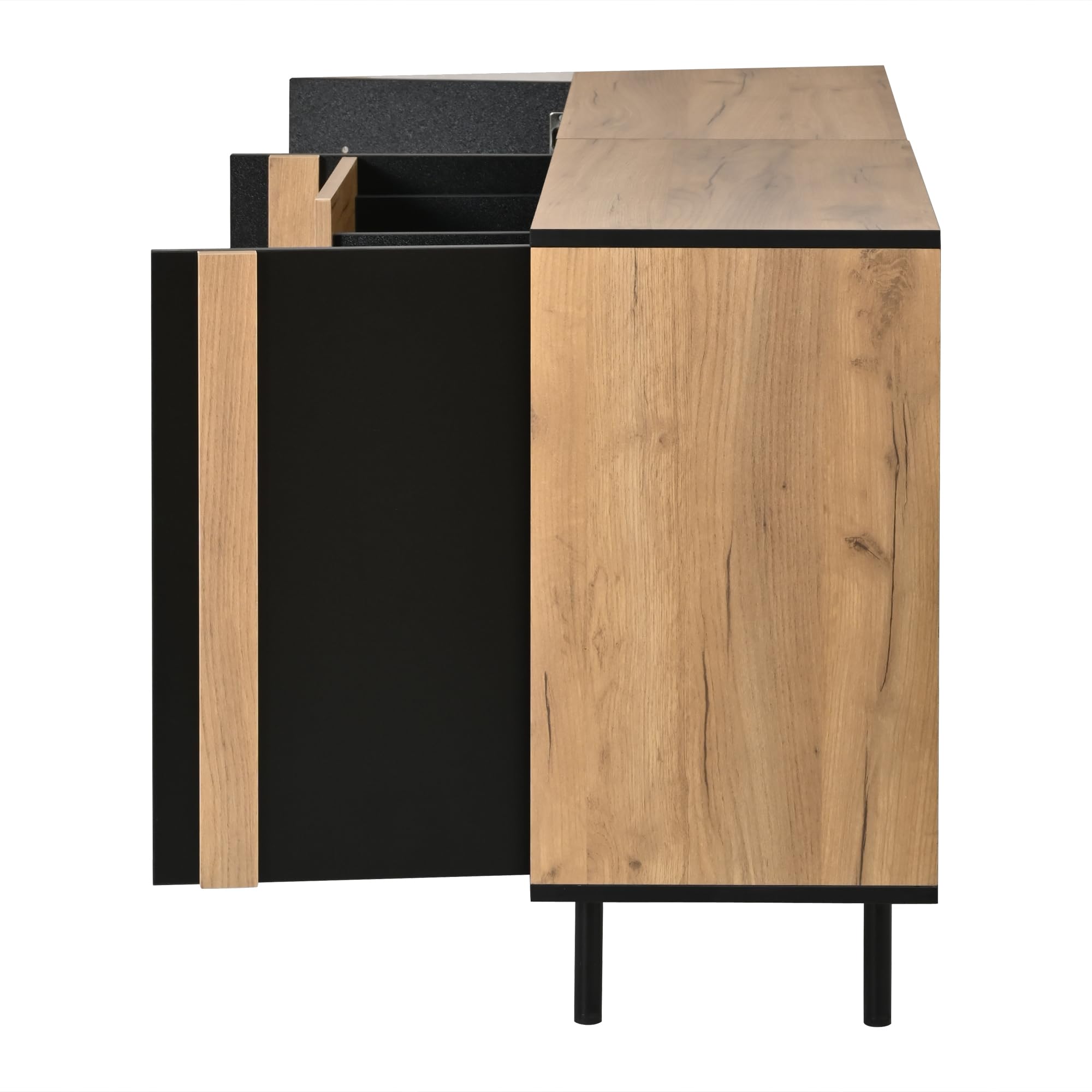 Credenza 140 x 35 x 70 cm in MDF, comò con 3 ante e 3 cassetti