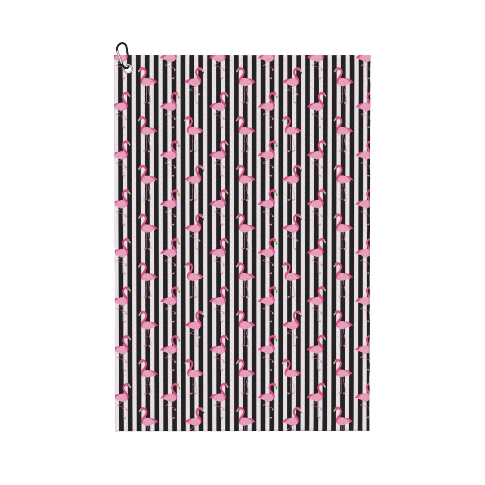 peiyeety Flamingo Microfiber Golf Towel with Carabiner Clip, 16x24 Inch Absorbent Waffle Weave Towel for Golf Bags