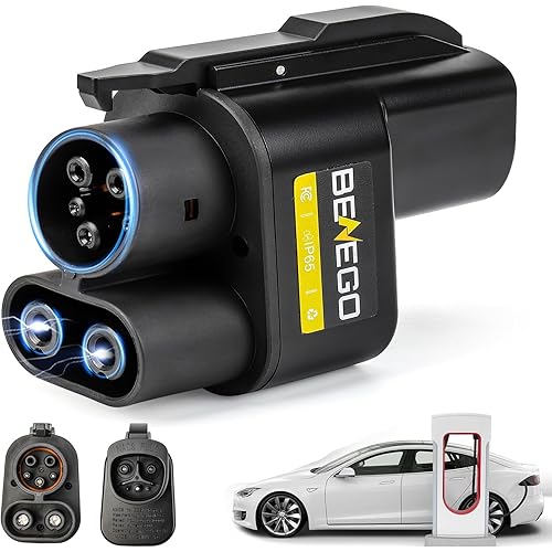 2026 Upgraded for Tesla Supercharger Adapter, NACS to CCS Adapter, 500A/1000V fit for V3/V4 Tesla Supercharger Compatible with Ford, GM, Rivian, Nissan, Hyundai, Kia, Volvo & More