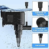 Vista 3 de AquaMiracle Bomba Powerhead para Acuario Bomba de Agua Circulante 135 GPH para Acuarios de 10-40 Galones con Características de Aireación