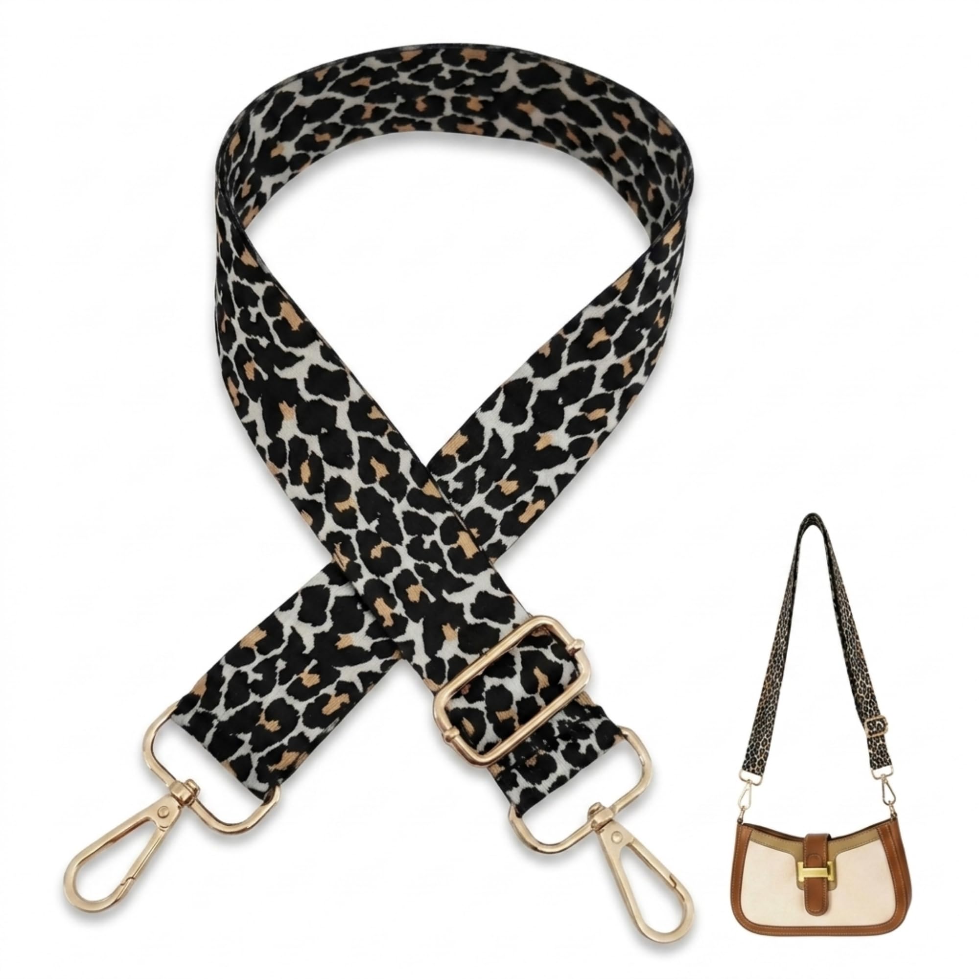 IUSOT Taschengurt Leopardenmuster Breit 3,8cm Schulterentlas