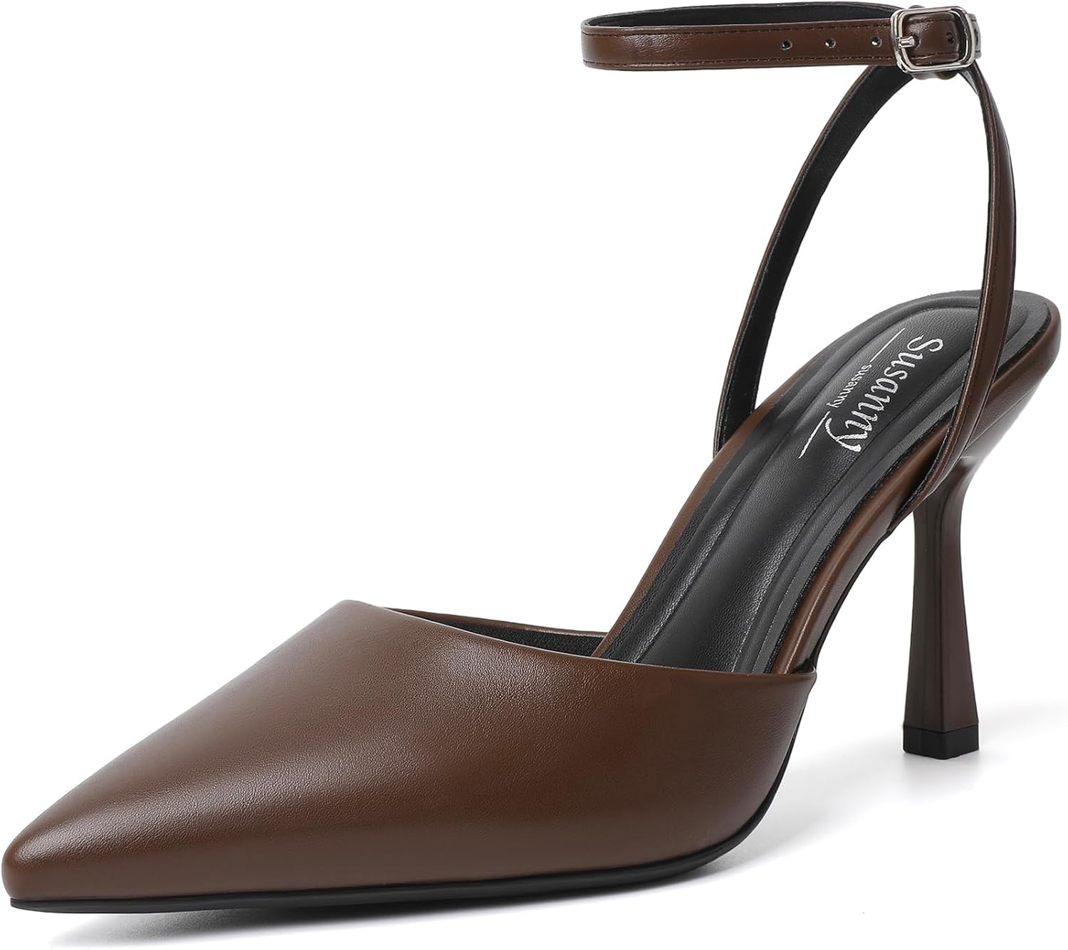 Susanny Heels for Women Stiletto Closed Pointed Toe Backless Dress Shoes High Heels Sexy Kitten Pumps Wedding Guest Party Dance Prom Dressy Comfort Shoes