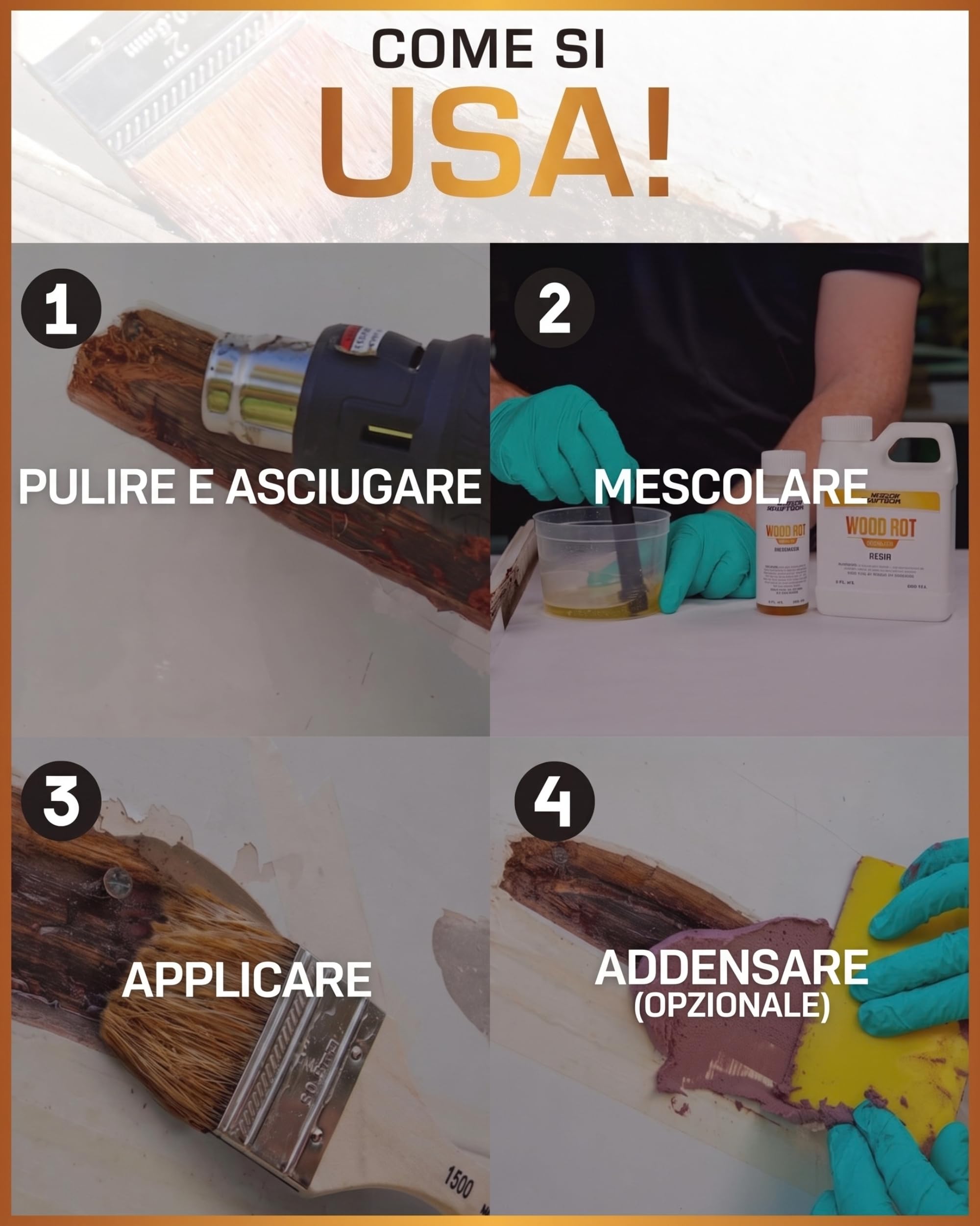 WEST SYSTEM Kit Riparazione Legno Marcio - Stucco per Legno, Misura Media