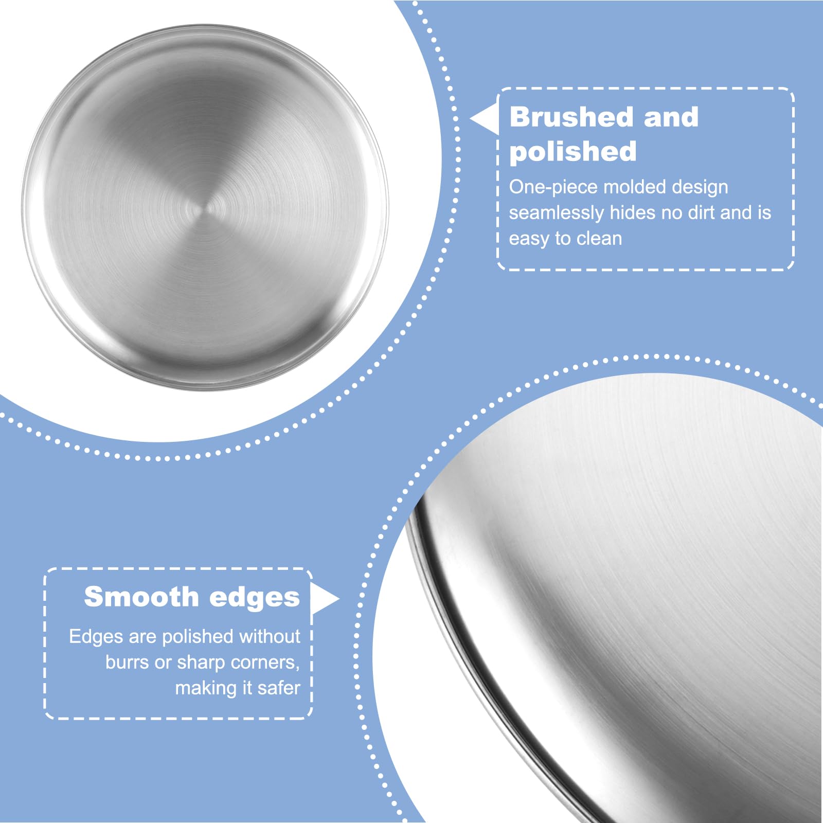 Set di 5 teglie per pizza, rotonde, in acciaio inox, 30 cm, rotonde, per pizza, in acciaio inox, per forno, cuocere, servire, arrostire, lavabile in lavastoviglie