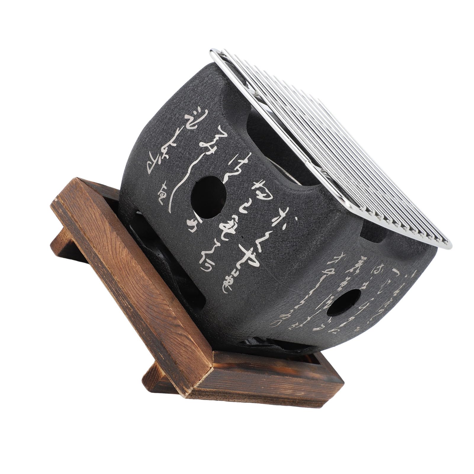 Mini Fornello per Barbecue Portatile in Stile Giapponese, Lega di Alluminio, Distribuzione Uniforme del Calore con Griglia in Rete per Picnic in Campeggio Yakiniku (19,5x18 cm/7,7x7,1 pollici)