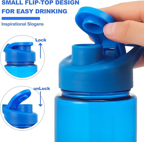 Miniatura 4 de Tanlade Paquete de 16 botellas de agua de plástico de 24 onzas con asa, botella de agua deportiva a prueba de fugas, para empleados, compañeros de