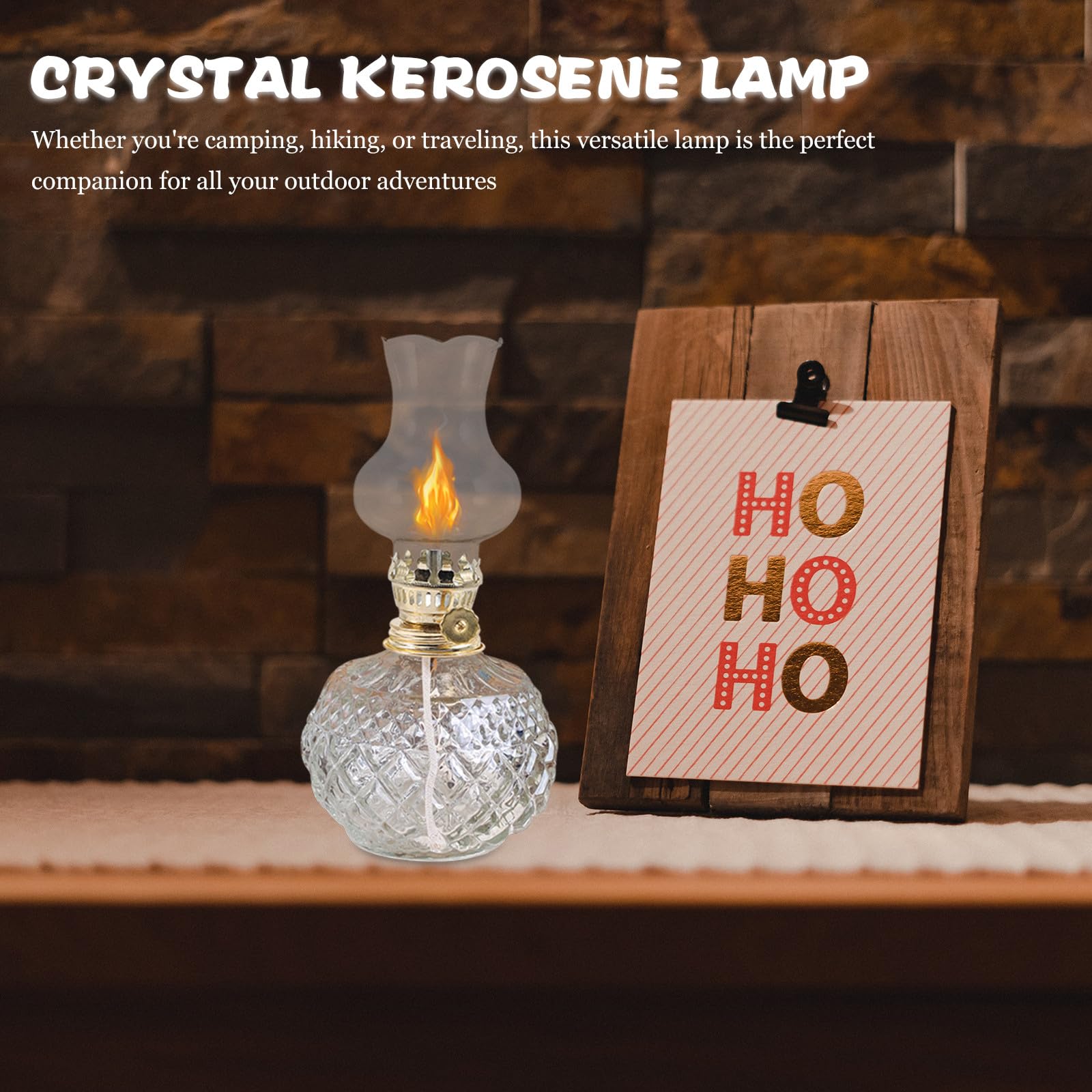 HOMSFOU Petroleumlampe Aus Glas Tragbare Öllaterne Im Vintage-Retro-Stil Für Camping Wandern Und Reisen Kompakte Kerosinlampe Als Notlicht Für Zuhause