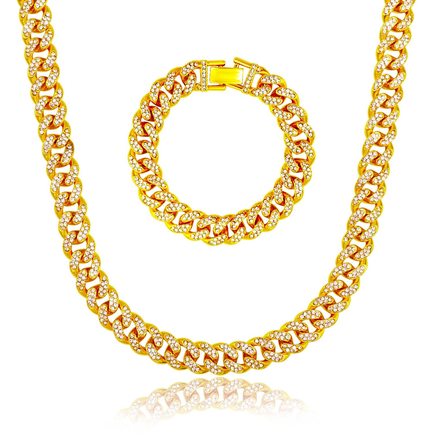 vionhominCuban Link Diamond Miami Bracelet Chain for Men