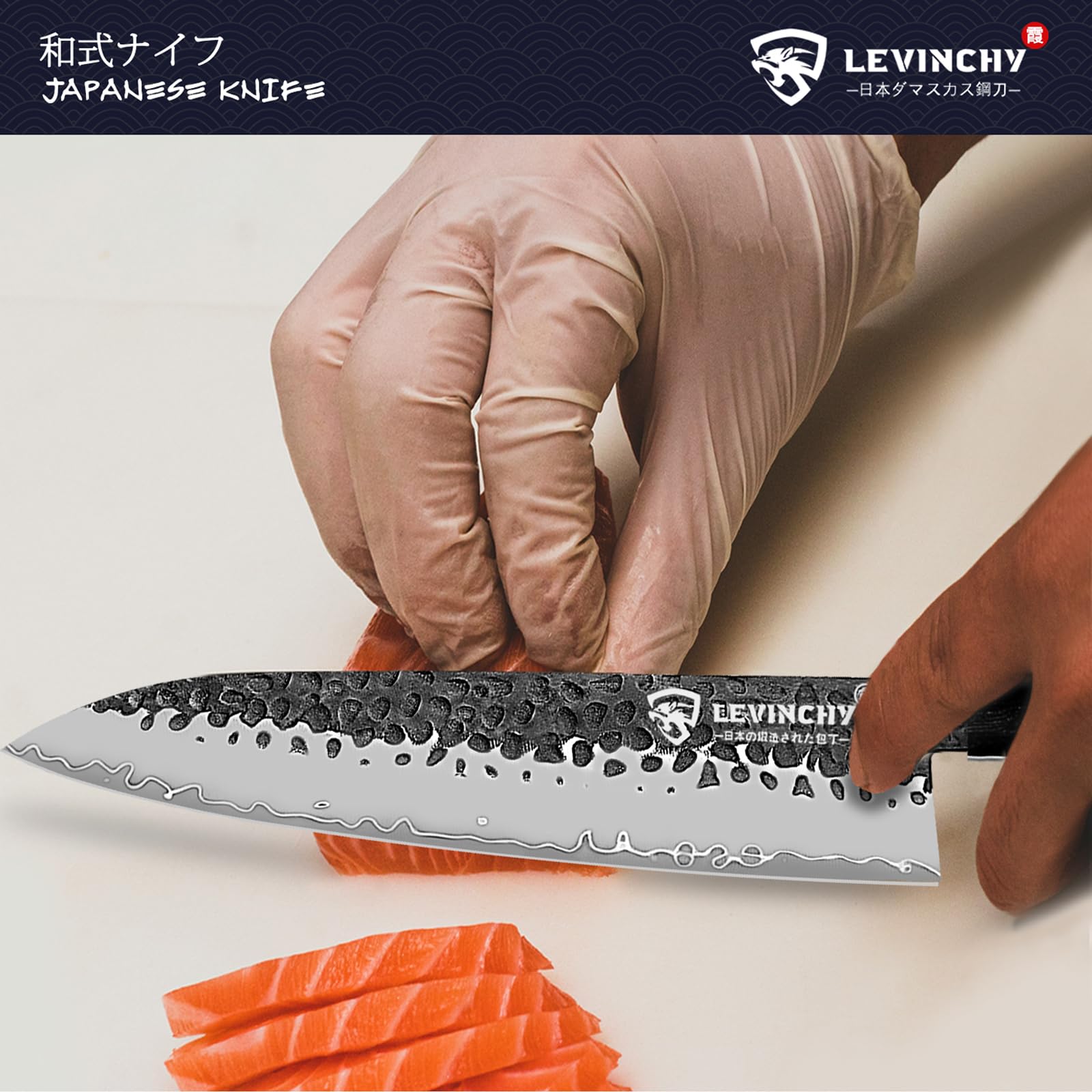 8-Inch Japanese Gyuto Chef Knife 440C Damascus Steel Blade — Amazon image 5
