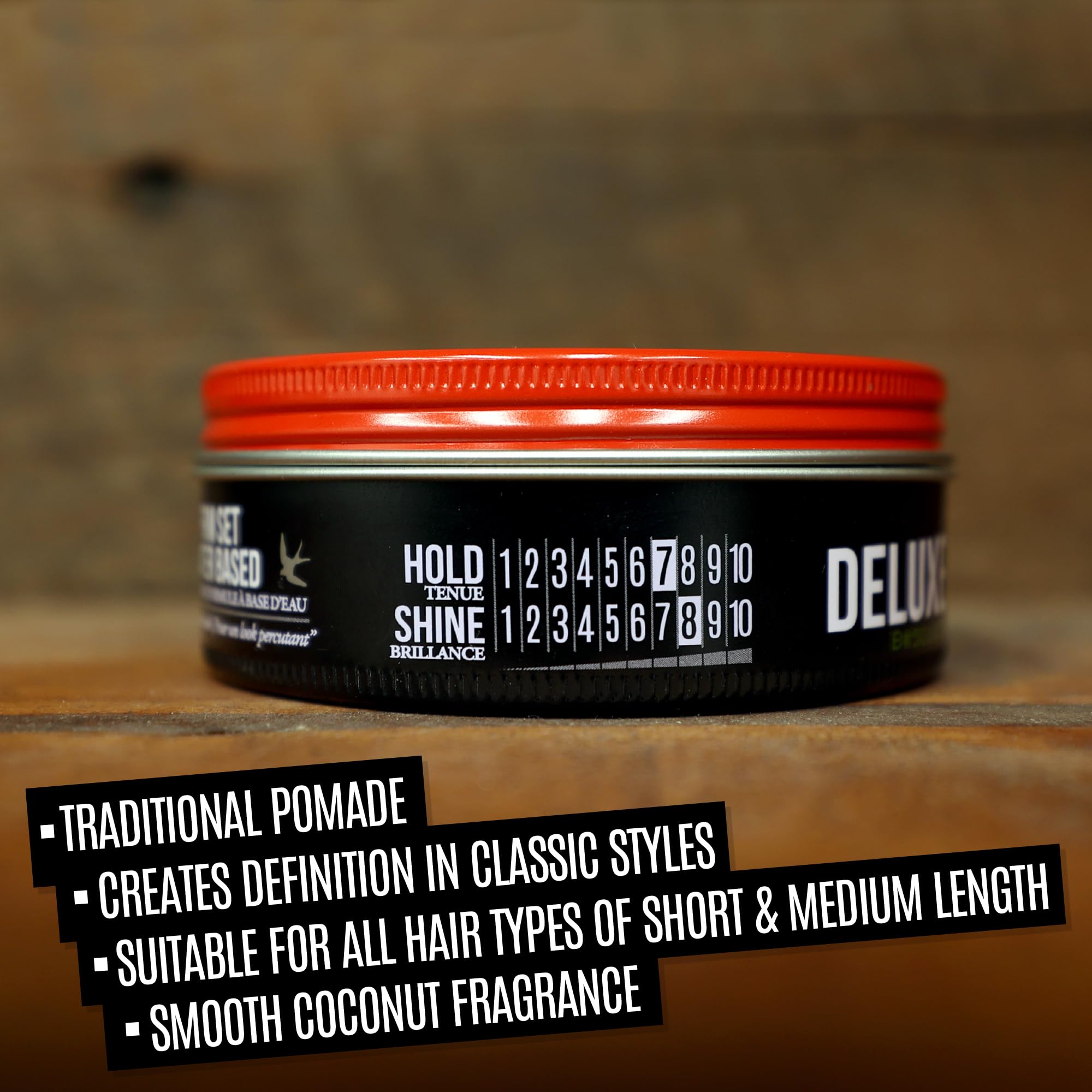 Uppercut Deluxe Pomata Deluxe, Pomata Professionale a Base d'Acqua per Creare Look Intemporalie Classici, Fissaggio Forte e Alto Splendore, Prodotto per Capelli Uomo 100g