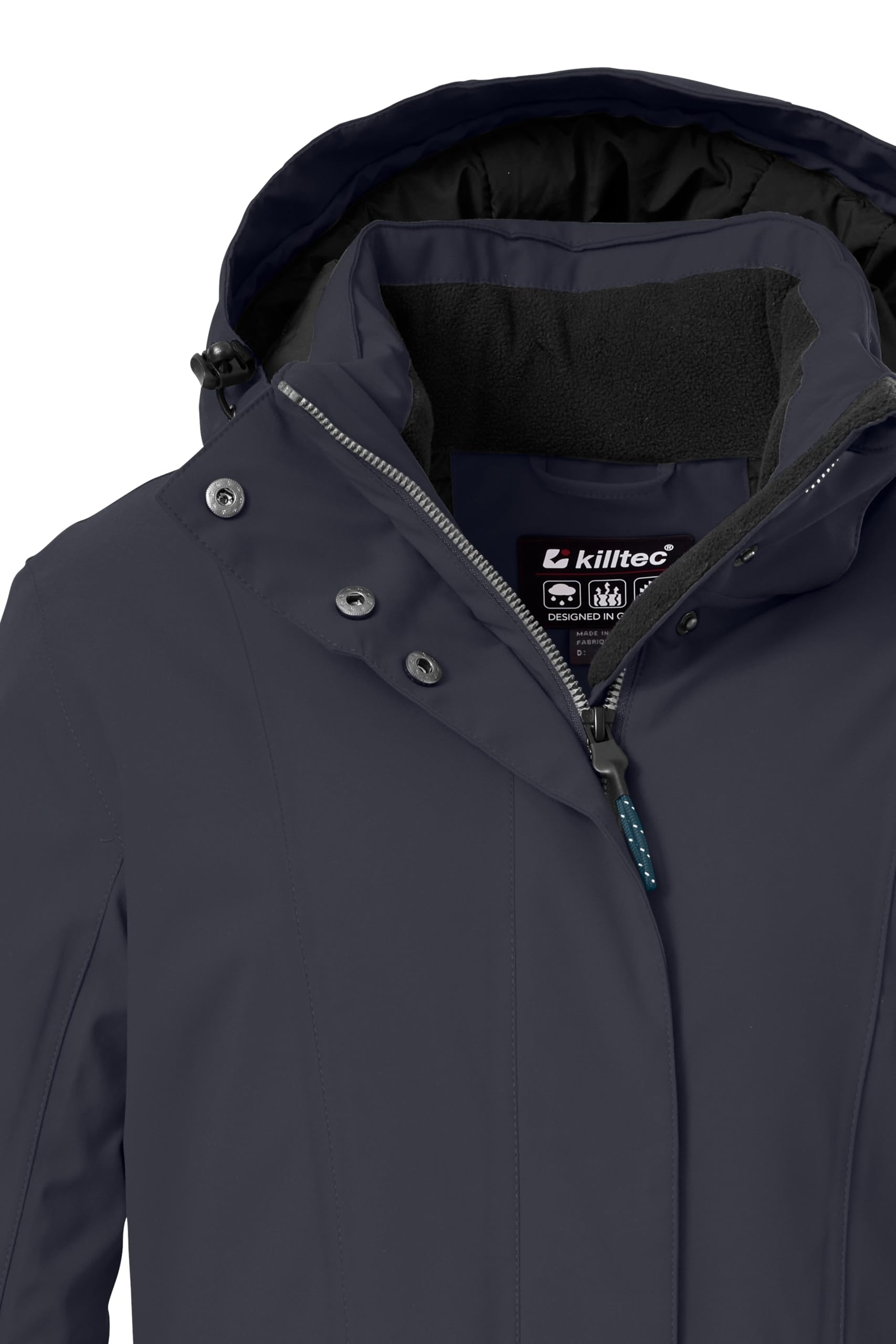 killtec Kobiety Parka/płaszcz wodoodporny z odpinanym kapturem Damen Funktionsparka, dunkelnavy, 40, 43284-000