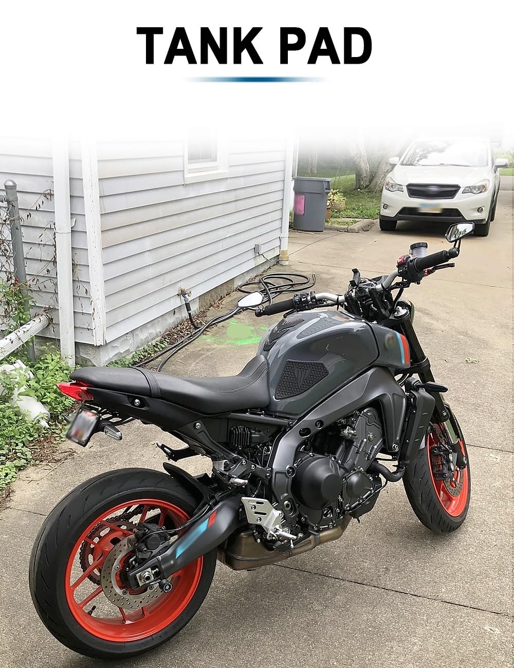 Protections Latérales Réservoir MT-09 2021 - Autocollants Caoutchouc Antidérapants Noir, 3 Pièces - Protection Contre Rayures